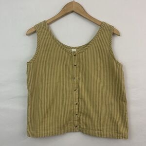 Kate Quinn Organic Cotton Women's M Button Up Top Striped Sleeveless Tank